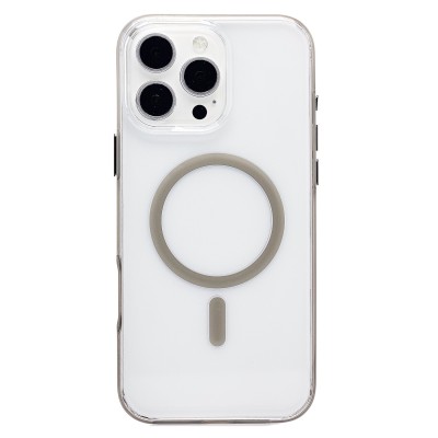 Чехол-накладка для Apple iPhone 16 Pro Max (Прозрачный/Серебро) SM041 SafeMag