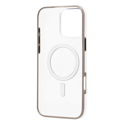 Чехол-накладка для Apple iPhone 16 Pro Max (Прозрачный/Серебро) SM041 SafeMag Чехол-накладка для Apple iPhone 16 Pro Max (Прозрачный/Серебро) SM041 SafeMag