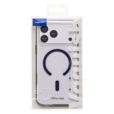 Чехол-накладка для Apple iPhone 17 Pro Max (Прозрачный/Синий) SM041 SafeMag Чехол-накладка для Apple iPhone 17 Pro Max (Прозрачный/Синий) SM041 SafeMag