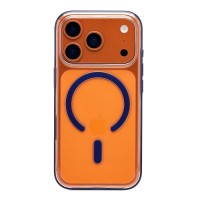 Чехол-накладка для Apple iPhone 17 Pro (Прозрачный/Синий) SM041 SafeMag