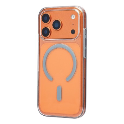 Чехол-накладка для Apple iPhone 17 Pro (Прозрачный/Серебро) SM041 SafeMag