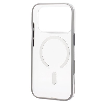 Чехол-накладка для Apple iPhone 17 Pro (Прозрачный/Серебро) SM041 SafeMag