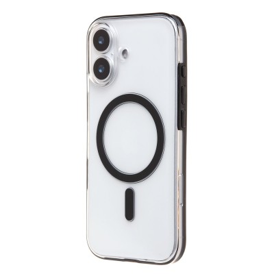 Чехол-накладка для Apple iPhone 17 (Прозрачный/Черный) SM041 SafeMag