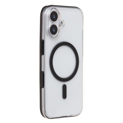 Чехол-накладка для Apple iPhone 17 (Прозрачный/Черный) SM041 SafeMag