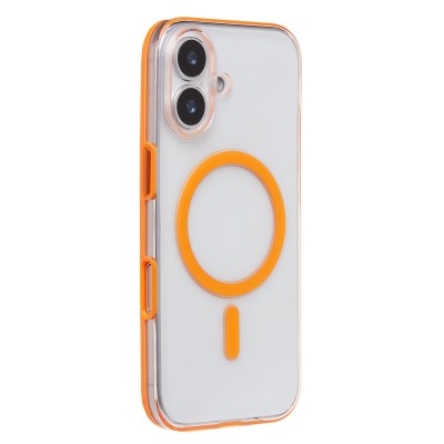 Чехол-накладка для Apple iPhone 17 (Прозрачный/Оранжевый) SM041 SafeMag