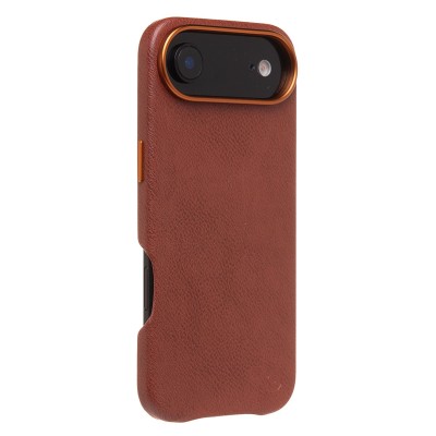 Чехол-накладка для Apple iPhone 17 Air Натуральная кожа (Коричневый) Cellis SM031 SafeMag