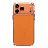 Чехол-накладка для Apple iPhone 17 Pro Max (Оранжевый/Прозрачный) SM046 SafeMag