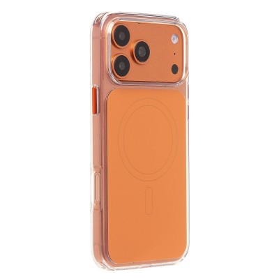 Чехол-накладка для Apple iPhone 17 Pro Max (Оранжевый/Прозрачный) SM046 SafeMag Чехол-накладка для Apple iPhone 17 Pro Max (Оранжевый/Прозрачный) SM046 SafeMag