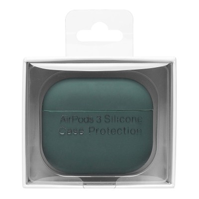 Чехол для кейса Apple AirPods (3-го поколения) (Темно-зеленый) Soft touch