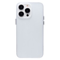 Чехол-накладка для Apple iPhone 14 Pro Max (Прозрачный матовый/Белый) PC091