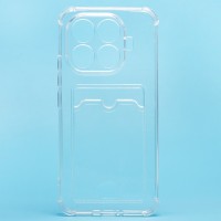 Чехол-накладка с картхолдером для Xiaomi 15T Pro (Прозрачный) SC276