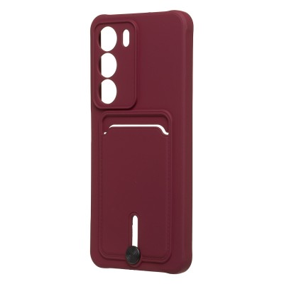 Чехол-накладка с картхолдером для Realme C71 (Бордовый) SC304