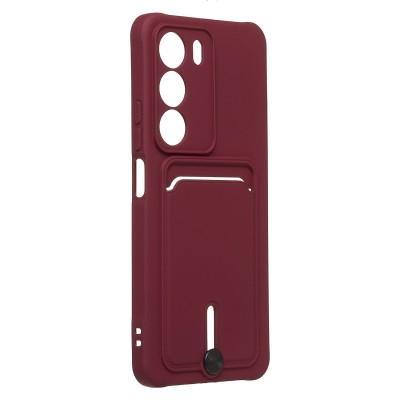 Чехол-накладка с картхолдером для Realme C71 (Бордовый) SC304