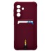 Чехол-накладка с картхолдером для Samsung A175F Galaxy A17 4G (Бордовый) SC304