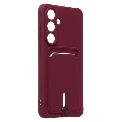 Чехол-накладка с картхолдером для Samsung S731B Galaxy S25 FE (Бордовый) SC304