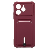 Чехол-накладка с картхолдером для Tecno Spark 40 (Бордовый) SC304