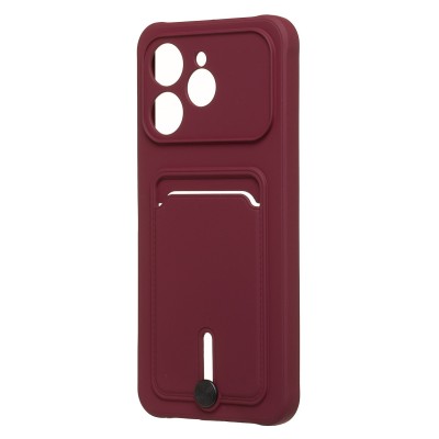 Чехол-накладка с картхолдером для Tecno Spark 40 (Бордовый) SC304