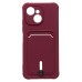 Чехол-накладка с картхолдером для Tecno Spark 40C (Бордовый) SC304