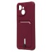 Чехол-накладка с картхолдером для Tecno Spark 40C (Бордовый) SC304