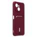 Чехол-накладка с картхолдером для Tecno Spark 40C (Бордовый) SC304