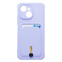 Чехол-накладка с картхолдером для Tecno Spark 40C (Светло-фиолетовый) SC304