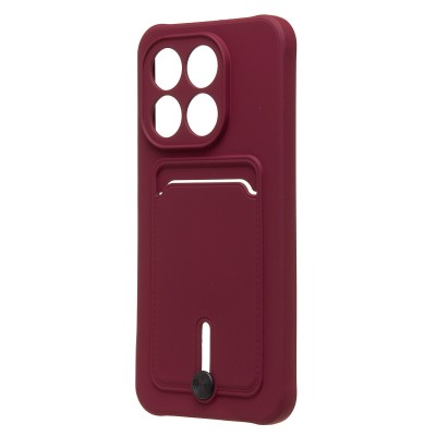 Чехол-накладка с картхолдером для Xiaomi 15T (Бордовый) SC304
