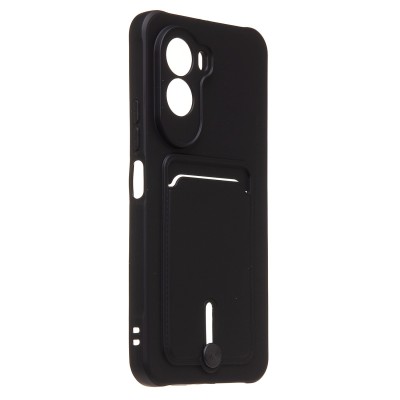 Чехол-накладка с картхолдером для Xiaomi Poco M7 4G (Черный) SC304