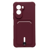 Чехол-накладка с картхолдером для Xiaomi Poco M7 4G (Бордовый) SC304