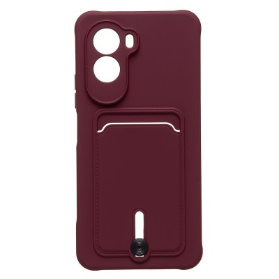 Чехол-накладка с картхолдером для Xiaomi Poco M7 4G (Бордовый) SC304