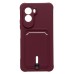 Чехол-накладка с картхолдером для Xiaomi Poco M7 4G (Бордовый) SC304
