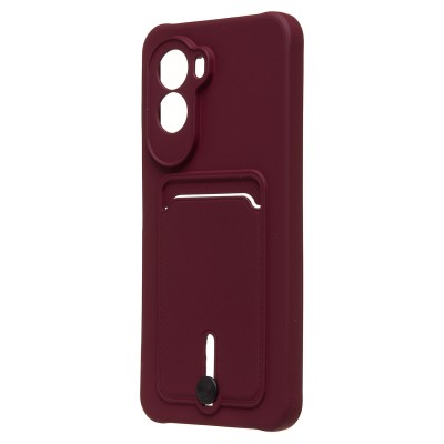 Чехол-накладка с картхолдером для Xiaomi Poco M7 4G (Бордовый) SC304