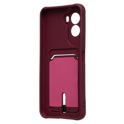 Чехол-накладка с картхолдером для Xiaomi Poco M7 4G (Бордовый) SC304