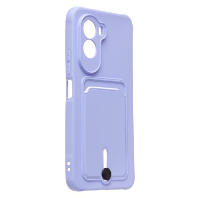 Чехол-накладка с картхолдером для Xiaomi Poco M7 4G (Светло-фиолетовый) SC304