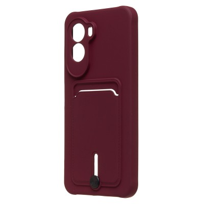 Чехол-накладка с картхолдером для Xiaomi Poco M7 Plus (Бордовый) SC304