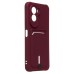 Чехол-накладка с картхолдером для Xiaomi Poco M7 Plus (Бордовый) SC304