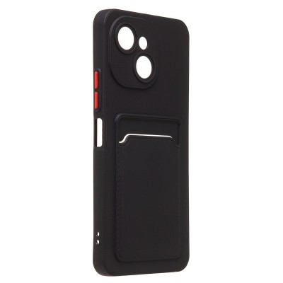 Чехол-накладка с картхолдером для Tecno Spark 40C (Черный) SC337
