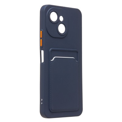Чехол-накладка с картхолдером для Tecno Spark 40C (Темно-синий) SC337
