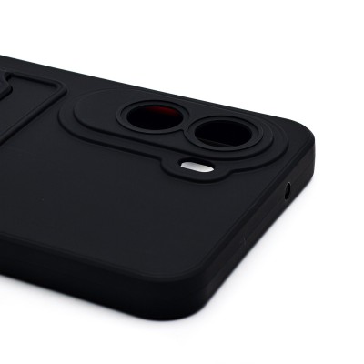 Чехол-накладка с картхолдером для Xiaomi Poco M7 4G (Черный) SC337