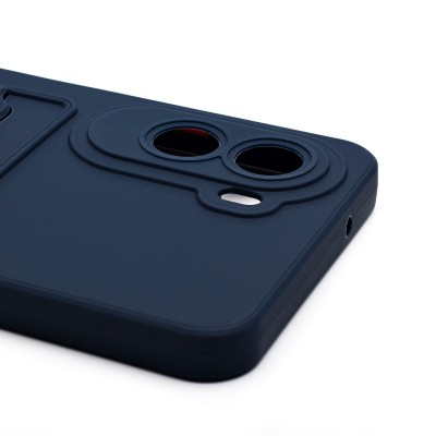 Чехол-накладка с картхолдером для Xiaomi Poco M7 4G (Темно-синий) SC337