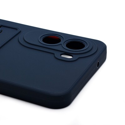 Чехол-накладка с картхолдером для Xiaomi Poco M7 Plus (Темно-синий) SC337