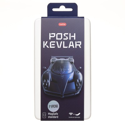 Чехол-накладка для Apple iPhone 16 Pro Max (Темно-синий) Cellis SM009 POSH KEVLAR