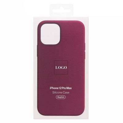 Чехол-накладка с анимацией для Apple iPhone 12 Pro Max (Сливовый) ORG Silicone Case SafeMag