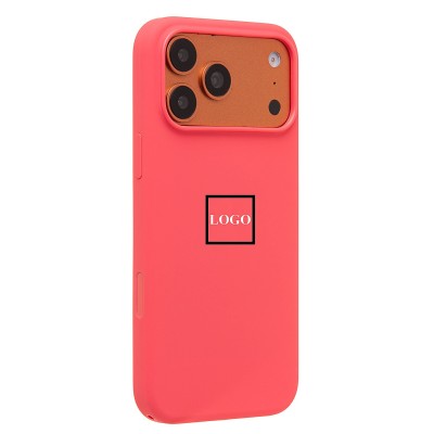 Чехол-накладка с анимацией для Apple iPhone 17 Pro Max (Ярко-розовый) ORG Silicone Case