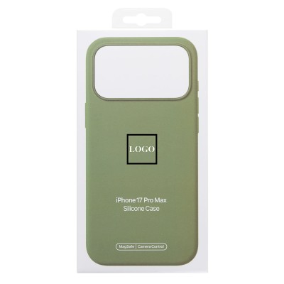 Чехол-накладка с анимацией для Apple iPhone 17 Pro Max (Светлый мох) ORG Silicone Case