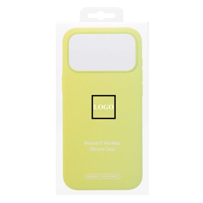 Чехол-накладка с анимацией для Apple iPhone 17 Pro Max (Неоновый желтый) ORG Silicone Case