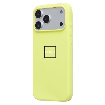 Чехол-накладка с анимацией для Apple iPhone 17 Pro Max (Неоновый желтый) ORG Silicone Case