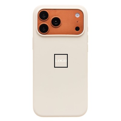 Чехол-накладка с анимацией для Apple iPhone 17 Pro Max (Кремовый) ORG Silicone Case