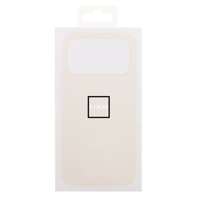 Чехол-накладка с анимацией для Apple iPhone 17 Pro Max (Кремовый) ORG Silicone Case