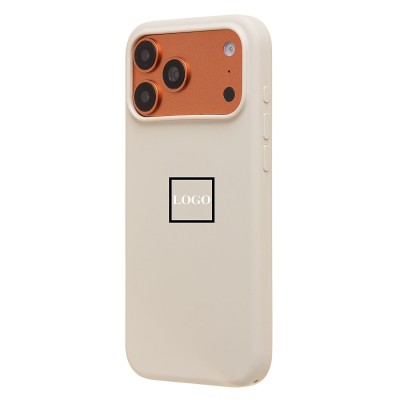 Чехол-накладка с анимацией для Apple iPhone 17 Pro Max (Кремовый) ORG Silicone Case