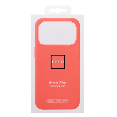 Чехол-накладка с анимацией для Apple iPhone 17 Pro (Ярко-розовый) ORG Silicone Case